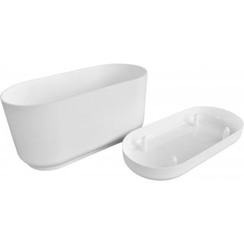 Doniczka z podstawką Satina śr. 27 cm- Biała