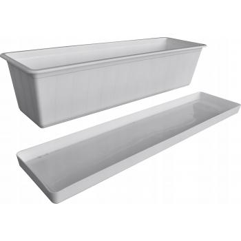 Skrzynka balkonowa +podstawka 60cm biała