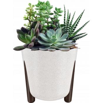 Doniczka okrągła FRIDA 260 Eco Wood Biała