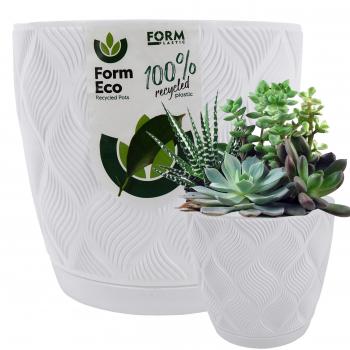 Doniczka z podstawką Flow PETIT śr.13 cm- Biała