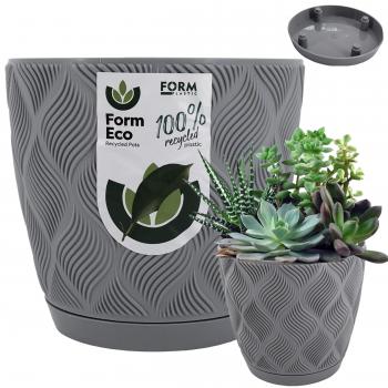 Doniczka z podstawką Flow PETIT śr.15 cm- Betonowa