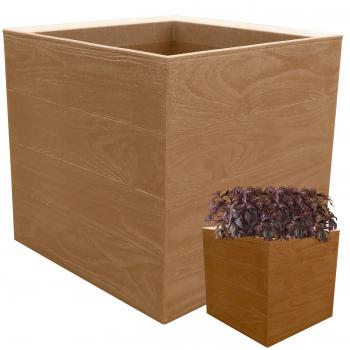 Doniczka Karo Eco Wood- Brązowa