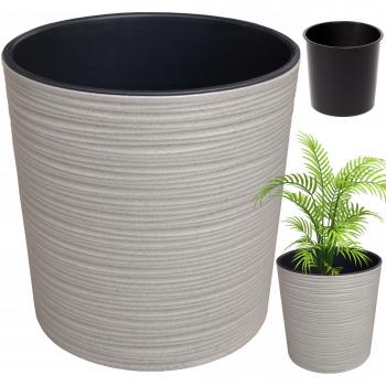 Doniczka Malwa śr.19cm dłuto szara ECO