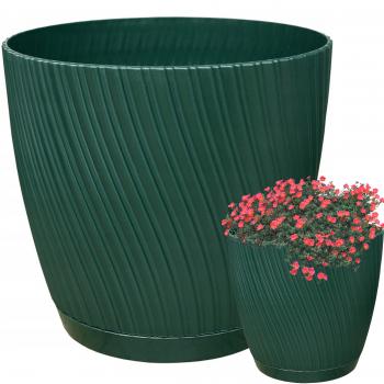 Doniczka z podstawką MIKA śr.19 cm- Zielona