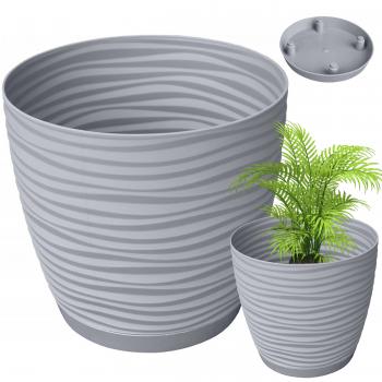 Doniczka Sahara Petit z podstawką śr.17cm- Szara