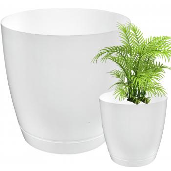 Doniczka z podstawką TOSCANA śr. 22 cm- Biała