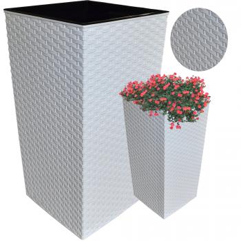 Lamela Doniczka finezja+wkł 35x35h68 Rattan Biały