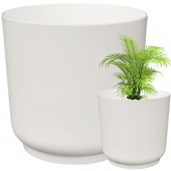 Doniczka okrągła Satina śr.13cm- Biała