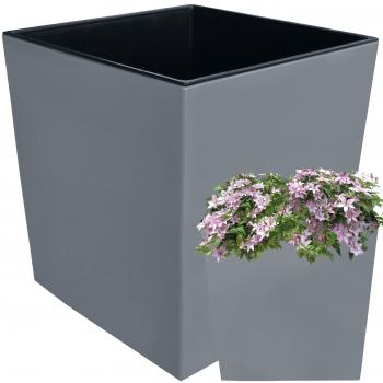 Doniczka lamela juka 30x30/31H+wkład szary beton