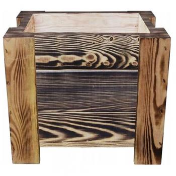Drewniana donica-doniczka z drewna 40cm- opalane drewno