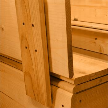 Drewniana piaskownica zamykana z ławeczką 120x120...