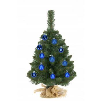 Choinka Świąteczna Bombki Niebieskie - 50cm + LED