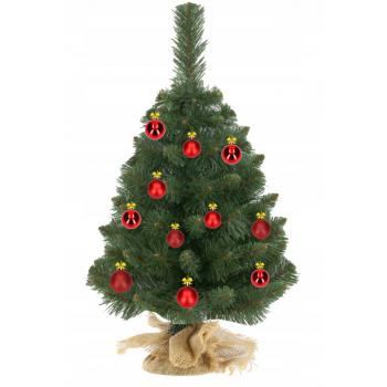 Choinka Świąteczna Bombki Czerwone - 50cm + LED