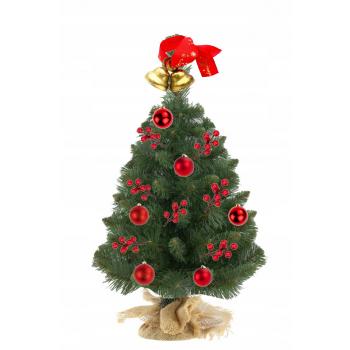 Choinka Świąteczna mała ubrana czerwona - 50cm
