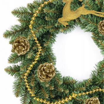 Stroik świąteczny - Dekoracja na stół drzwi - Złota