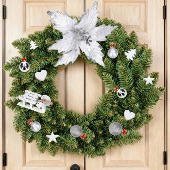 Stroik świąteczny - Dekoracja na stół drzwi - Biała