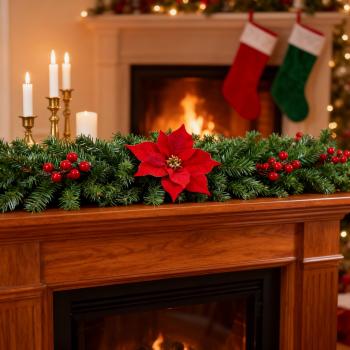 Girlanda świąteczna diamentowa + gwiazdy betlejemski 100 cm