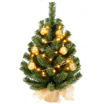 Choinka zielona- Podstawa jutowa 50 cm + LED