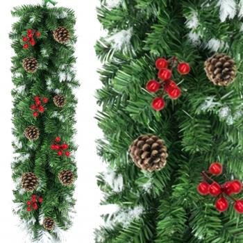 Girlanda świąteczna ubrana 270 cm białe końce- Gęsta + LED