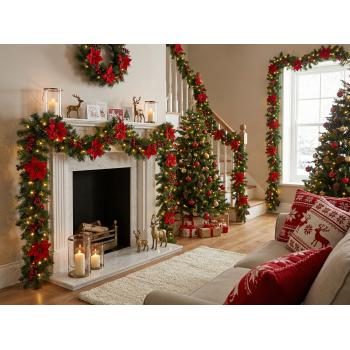 Girlanda świąteczna ubrana 270 cm- Gęsta + LED