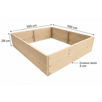 Warzywniak grządka 100x100x28 Sosnowa -Inspekt