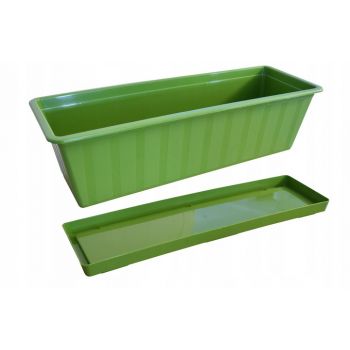Skrzynka balkonowa +podstawka 50cm zielona