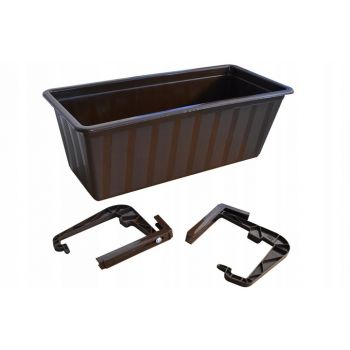Skrzynka balkonowa +haki - 40cm brąz