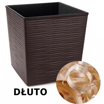Doniczka lamela juka dłuto 25x25 26H +wkład brąz