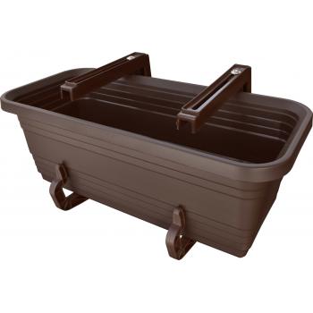 Skrzynka balkonowa- Bona 40cm Brąz + haki