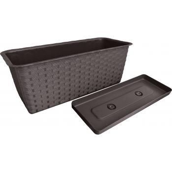 Skrzynka balkonowa - Ratolla 40cm brąz + podstawka