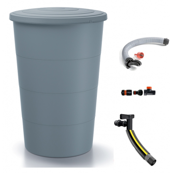 Zbiornik na deszczówkę 200L Smooth + kranik+ zbieracz