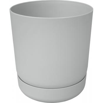 Doniczka Satina z podstawką śr. 17cm- Szara