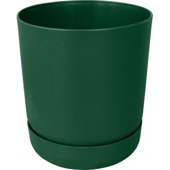 Doniczka Satina z podstawką śr. 17cm- Zielona