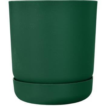 Doniczka Satina z podstawką śr. 17cm- Zielona