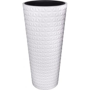 Doniczka Diament Slim 3D + wkład 30 Biała