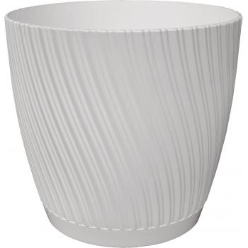 Doniczka z podstawką MIKA śr.19 cm- Biała