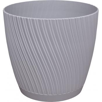 Doniczka z podstawką MIKA śr.19 cm- Szara