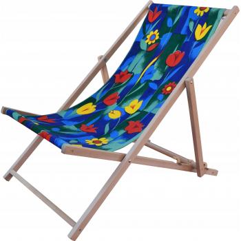 Drewniany leżak plażowy 100% bawełna