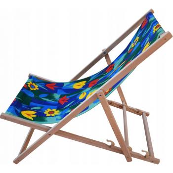 Drewniany leżak plażowy 100% bawełna