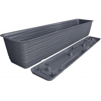 Skrzynka Balkonowa Sahara + podstawka - 80cm antracyt