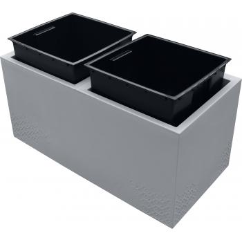 Doniczka Karo Eco- Szara Beton 80x40+ wkłady