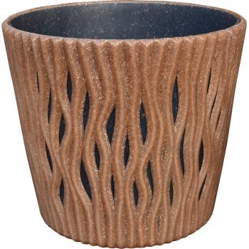 Doniczka z wkładem Sandy Round DSR130W-4665W- Naturalne...